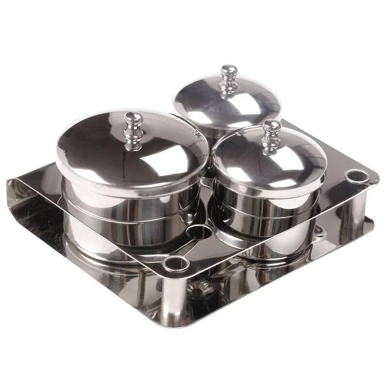 3PC tinh thể lỏng bột cup Bìa Nail bột container thép không gỉ Cup cho móng tay nghệ thuật Nail cụ công cụ làm móng tay