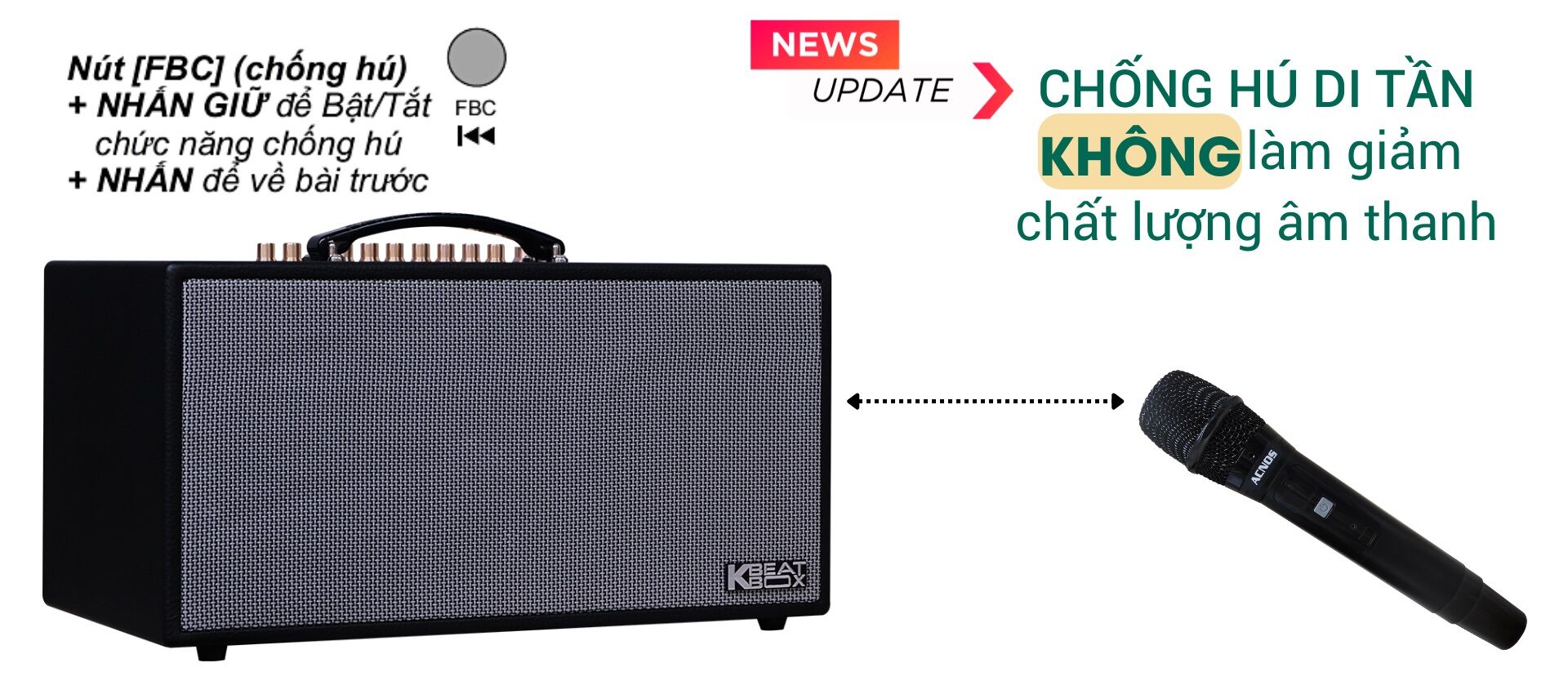 Loa karaoke xách tay Acnos NL4501 Ultra (Loa 2 đường tiếng, 2 loa full 6.5”, 3 loa treble, tích hợp nâng tiếng, công suất đạt 750W)