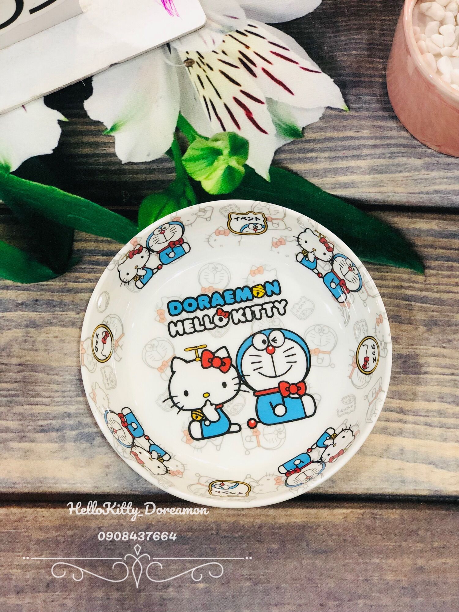 Dĩa tròn Melamin Doreamon