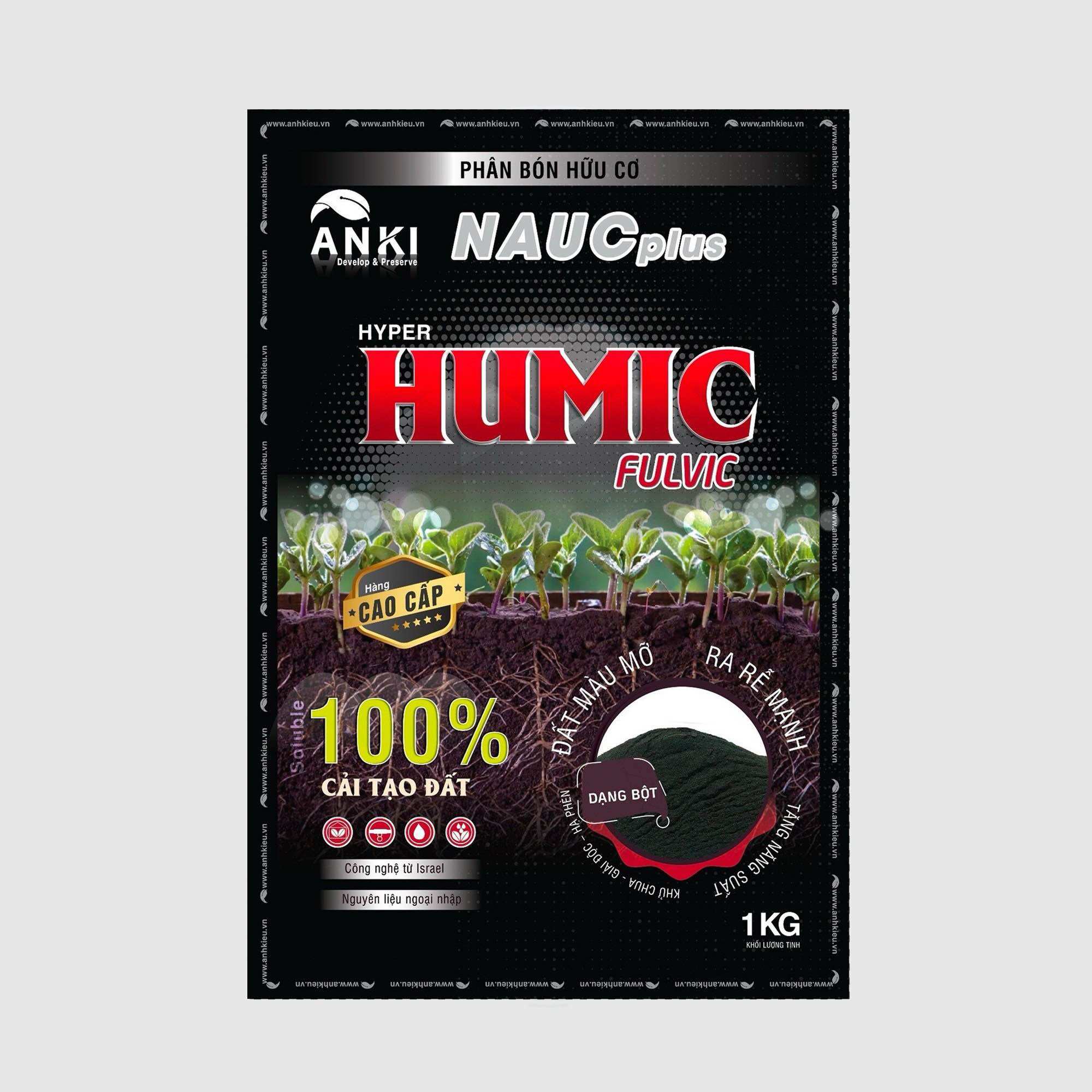 Humic fulvic 1kg - phâncải tạo đất, kích thích ra rễ, tăng hấp thụ phân bón....