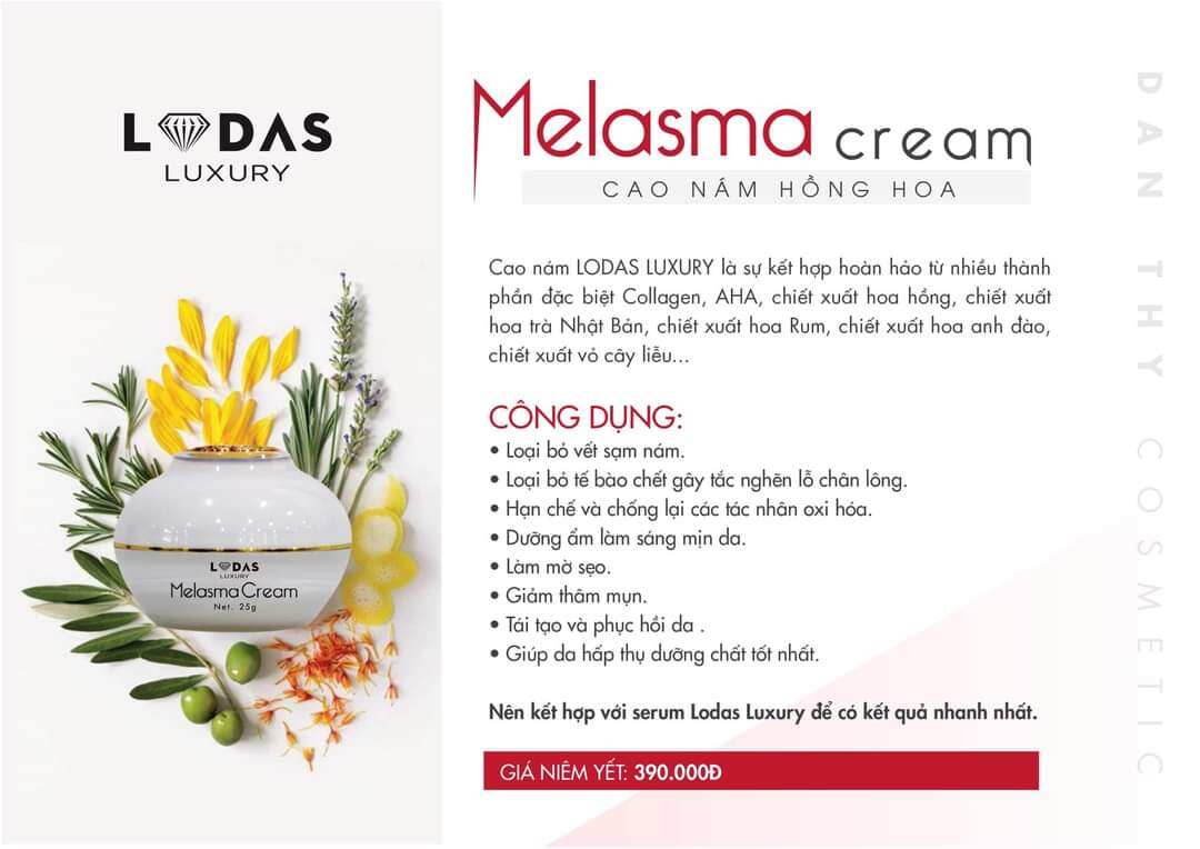 Combo cao nám hồng hoa+ serum nám Đan Thy