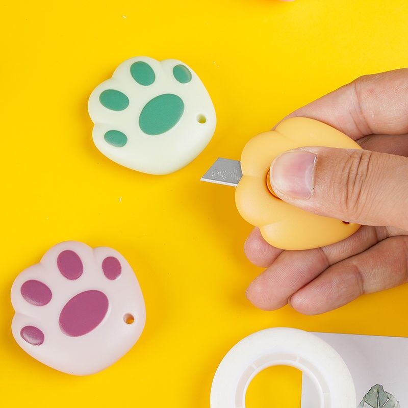 Dao rọc giấy mini hình dấu chân mèo cute