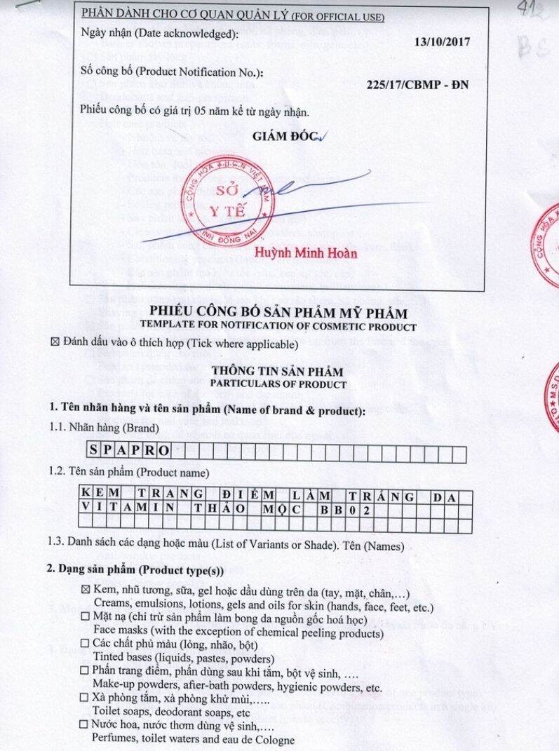KEM TRANG ĐIỂM LÀM TRẮNG DA VITAMIN THẢO MỘC SPAPRO