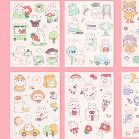Set 4 tấm sticker trang trí siêu dễ thương