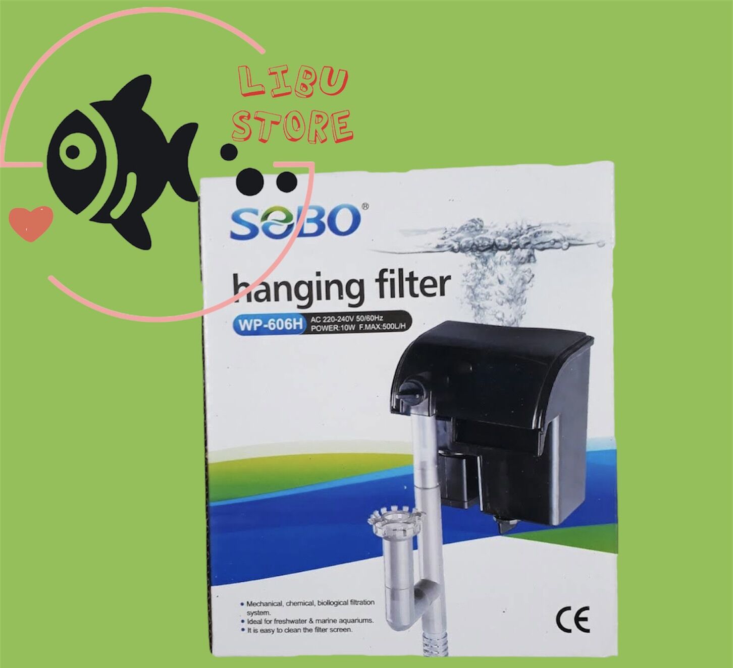 Máy lọc nước hồ cá 8w sobo 606h dạng thác nước wp-606h