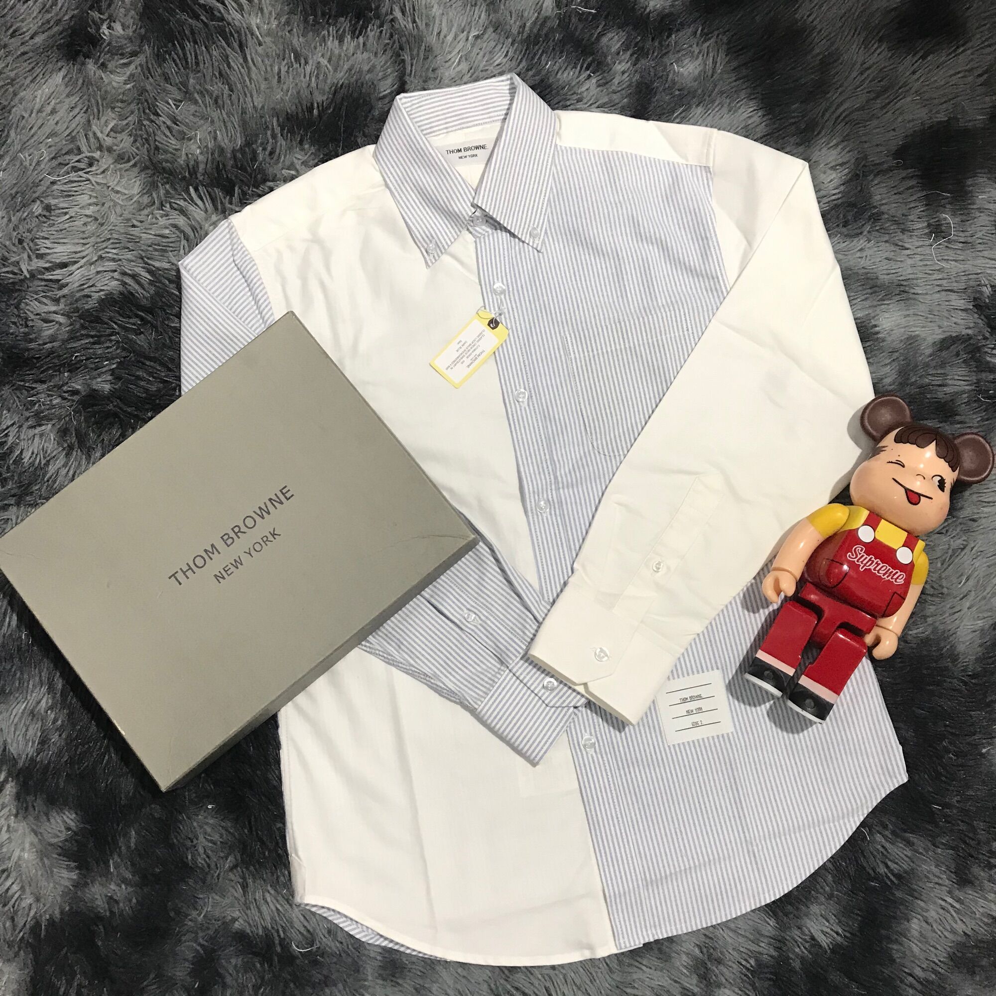 Áo sơ mi Thom Brown trắng sọc xanh