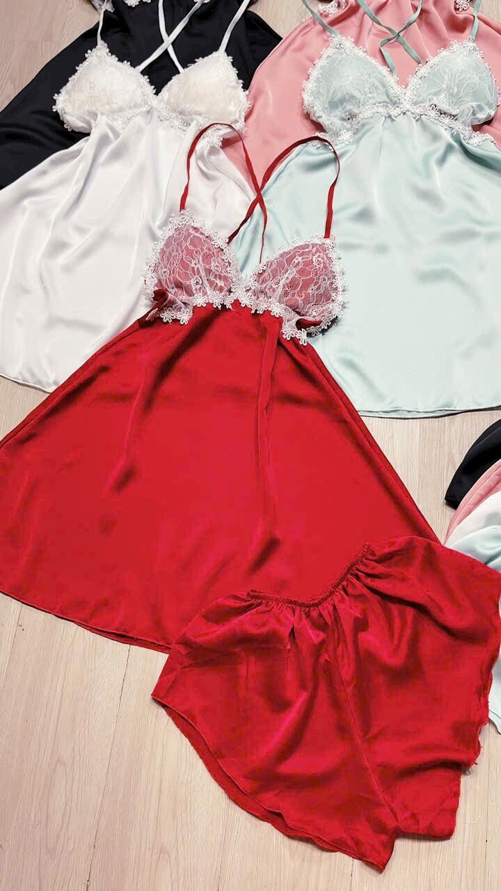 [HCM] ĐẦM HAI DÂY REN HOA SESY CÓ MOD NGỰC KÈM QUẦN FROM DƯỚI 50KG