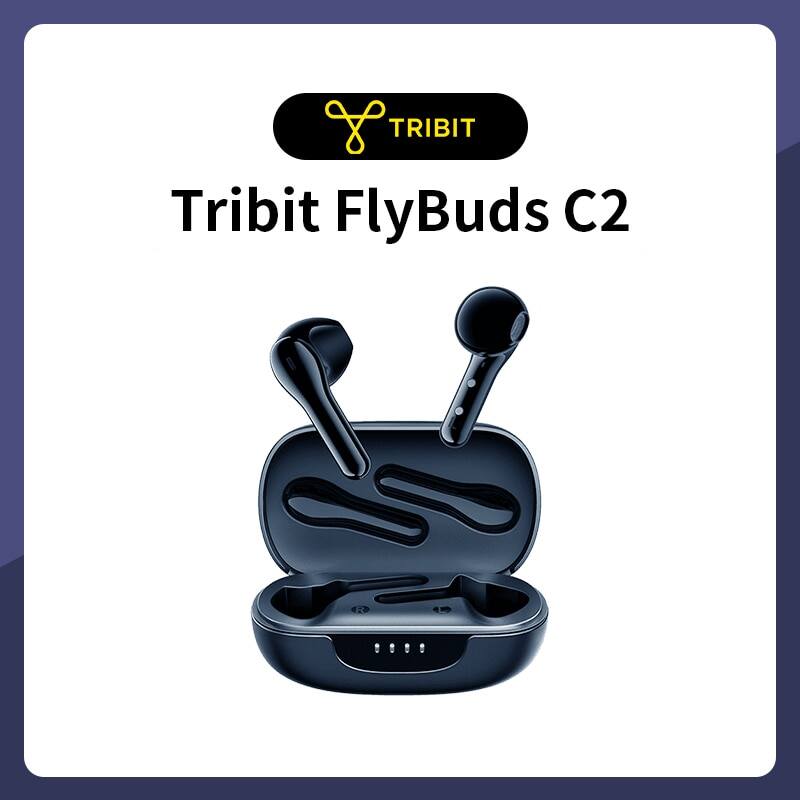 Tai nghe Bluetooth không dây Tribit Flybuds C2 có 4 micrô Cuộc gọi rõ ràng Tai nghe khử tiếng ồn Thời gian chơi 32 giờ