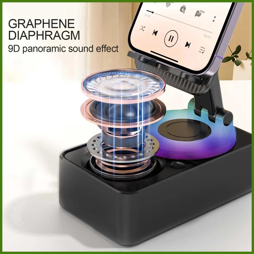 Loa Bluetooth kiêm giá đỡ điên thoại xoay 360độ