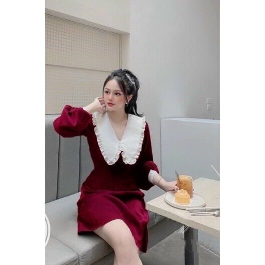 55-85kg bigsize đầm suông cổ bèo