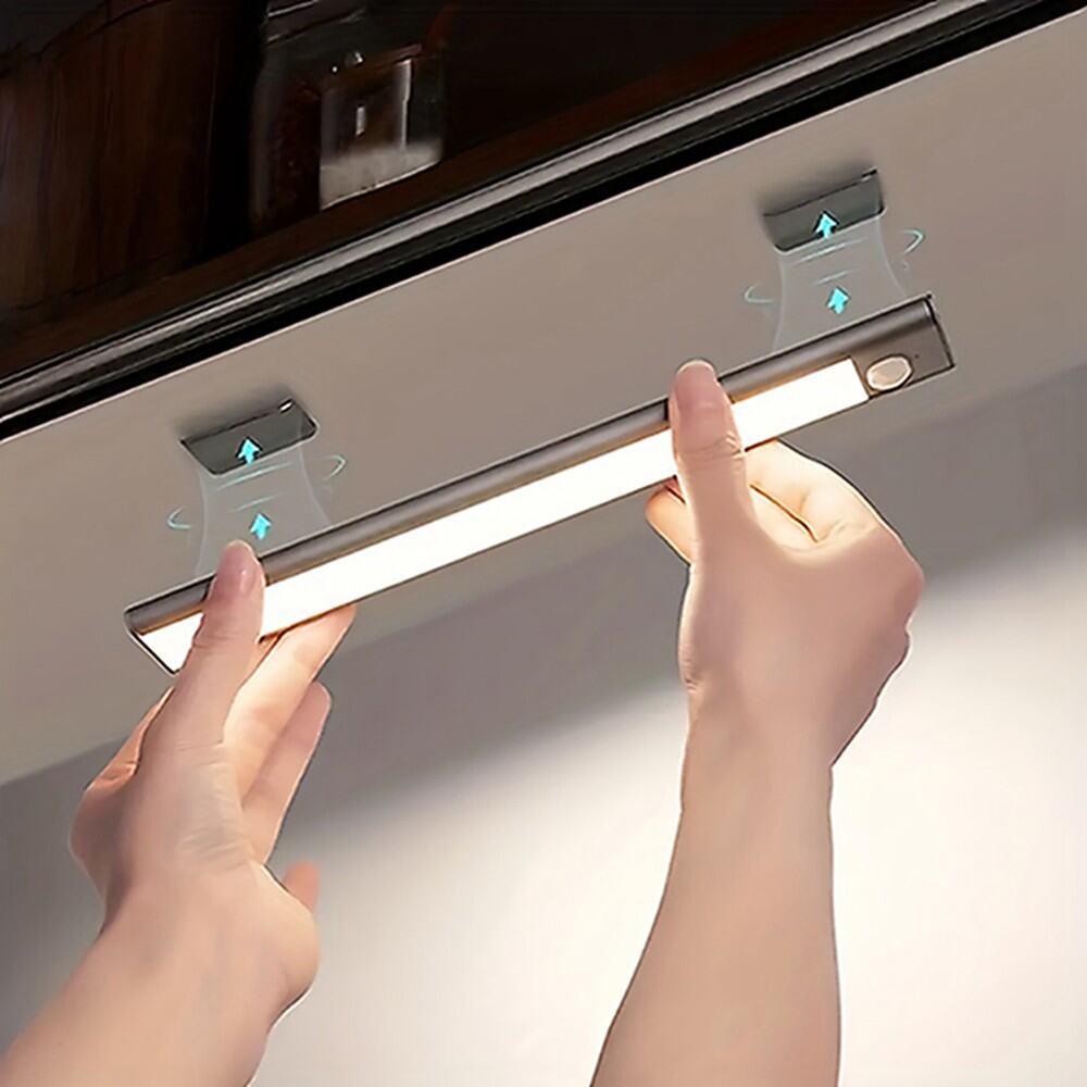 Đèn Led Cảm Biến Chuyển Động Siêu Mỏng Đèn Ngủ Không Dây Dưới Tủ Bếp Tủ Quần Áo Đèn Cảm Ứng Mờ Pin Sạc