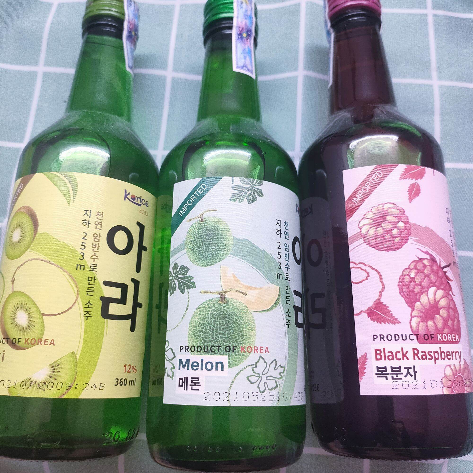 Soju Hàn Quốc vị kiwi, vị Phúc Bồn Tử, Vị Dưa Lưới, Cherry