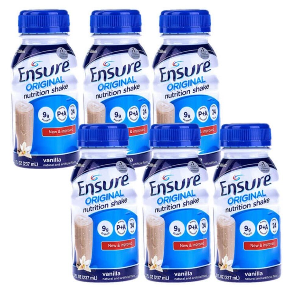 Lốc 6 chai sữa bột pha sẵn Abbott Ensure Original, chai 237ml