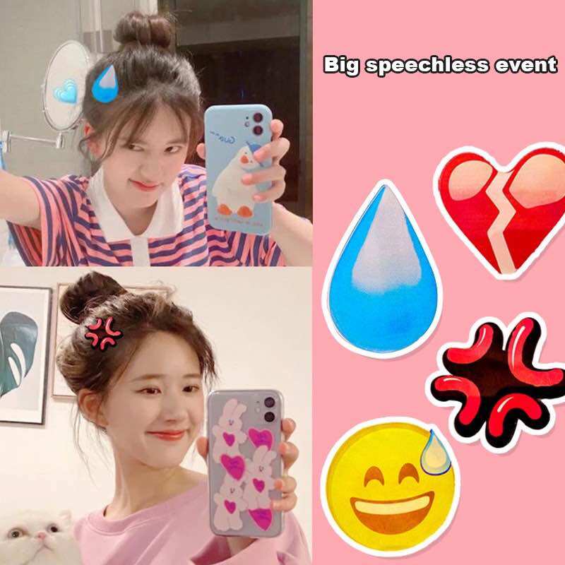 Hcm - kẹp tóc dễ thương emoji hoạt hình phụ kiện phong cách hàn quốc thời trang cho nữ, kẹp tóc cảm xúc emoji dễ thương
