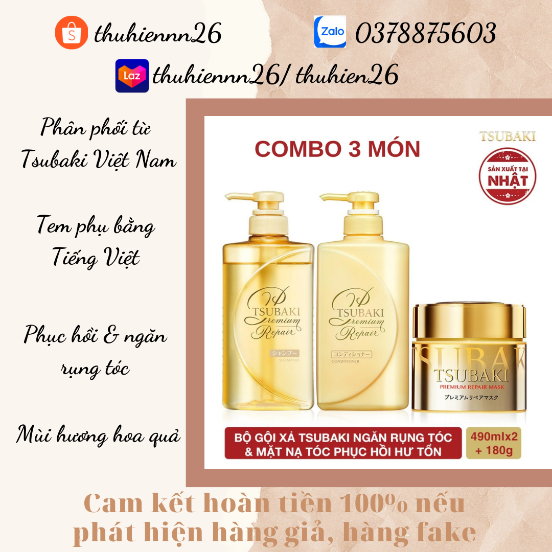 Combo gội xả Phục hồi ngăn rụng tóc Premium Repair và Mặt nạ tóc phục hồi hư tổn
