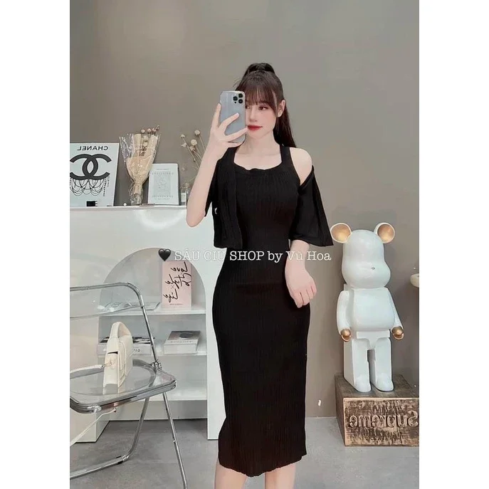 ĐẦM HAI DÂY BODY TẦNG BÈO