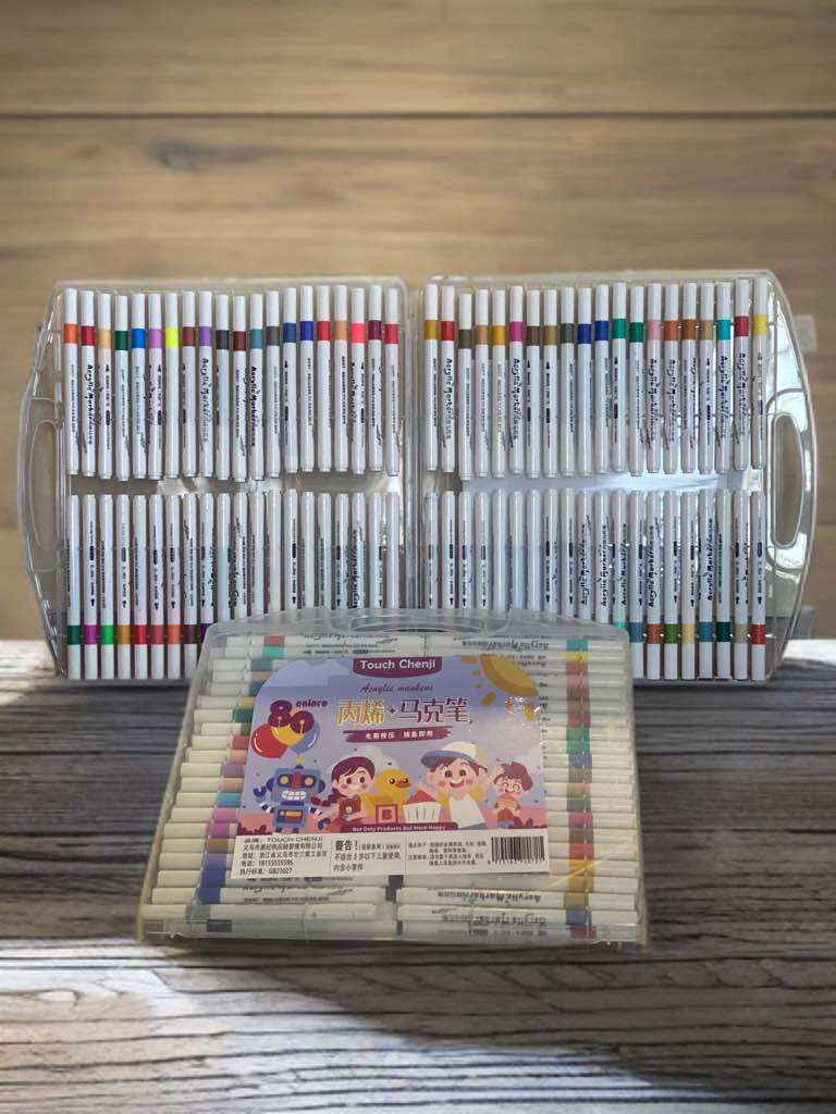 Bút Màu Acrylic Marker bản cao cấp 80,48,36,12 màu. Bút lông màu tô vẽ tranh phù hợp trên nhiều chất liệu