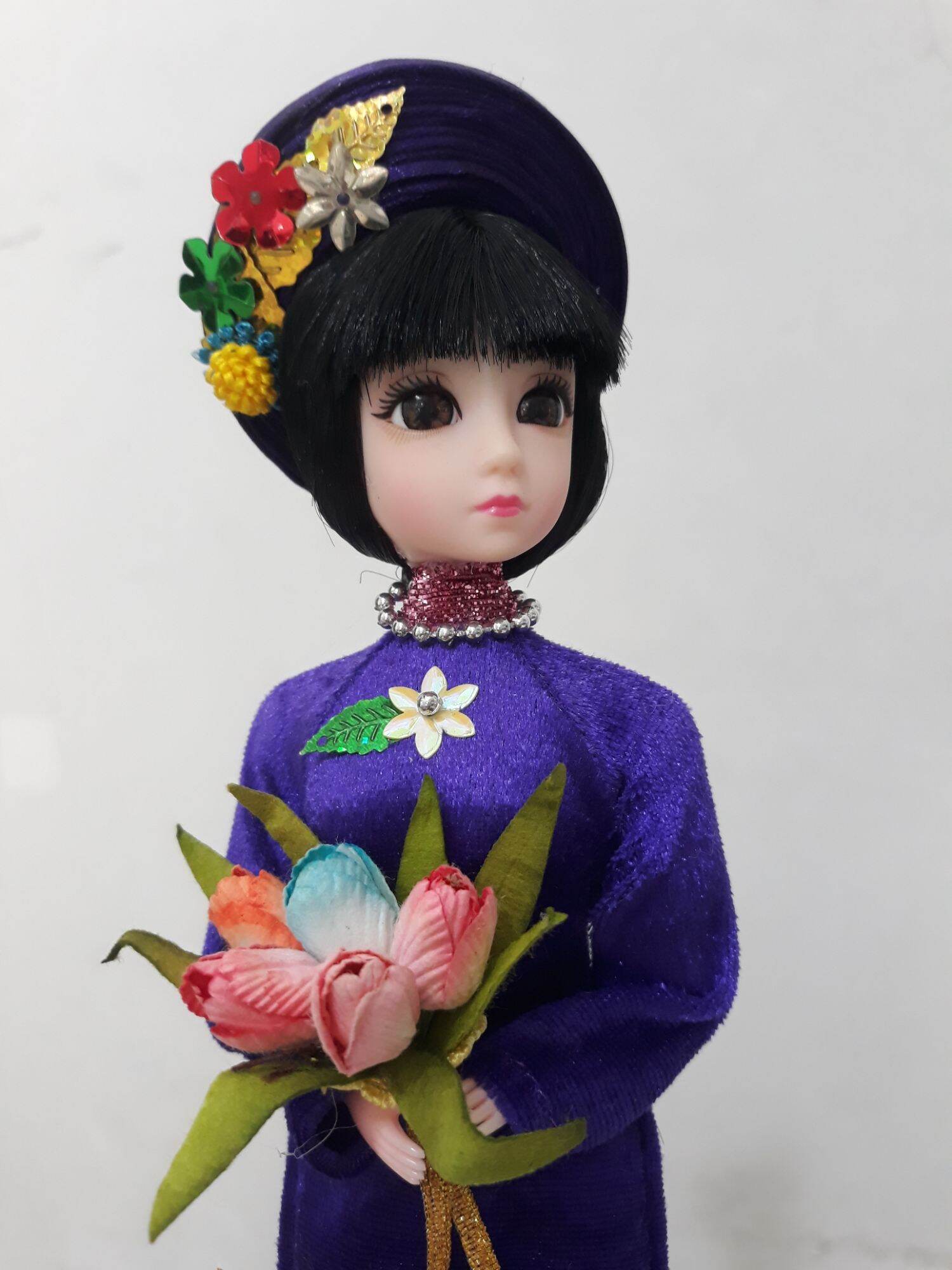 [HCM]BÚP BÊ ÁO DÀI NHUNG VẼ THỦ CÔNG ĐỘI BẤN