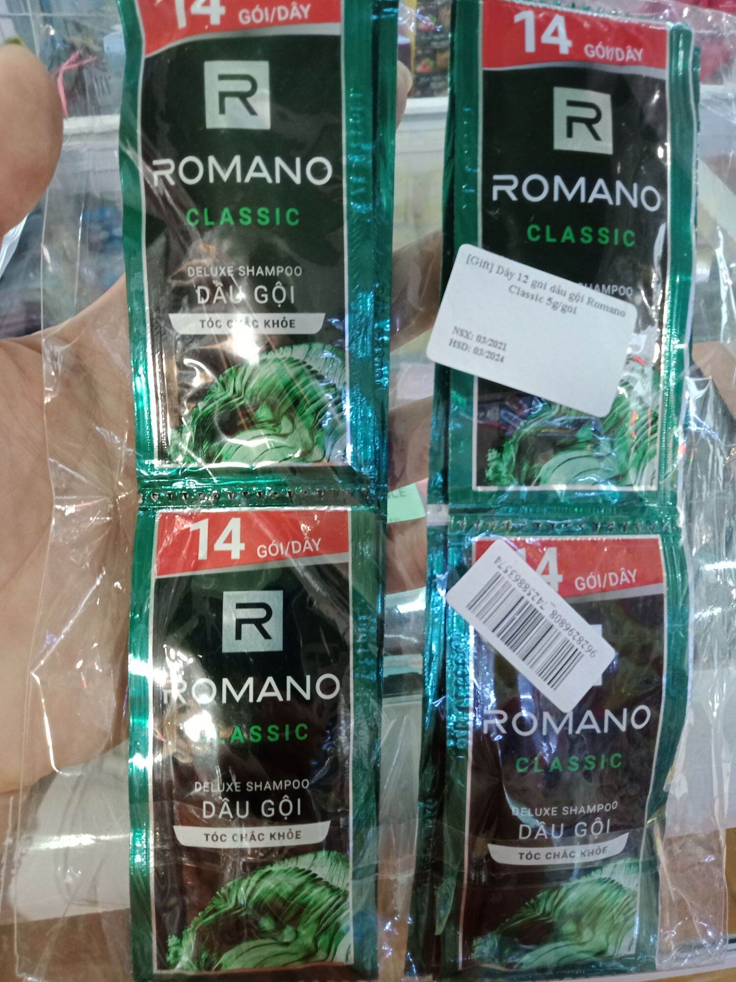 [HCM]Dầu gội đầu Romano classic 14 gói