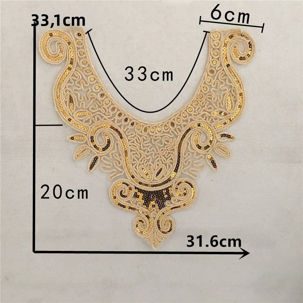 Phụ Kiện Trang Trí Viền Ren Thêu Hạt Vàng Cho Váy Và Áo Cheo Cạp Cao Phong Cách Trung Hoa Truyền Thống DIY May Vá