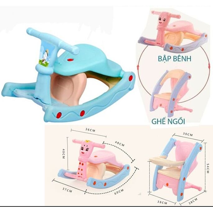 Ghế ăn dặm, ghế bập bênh 3 trong 1 không nhạc