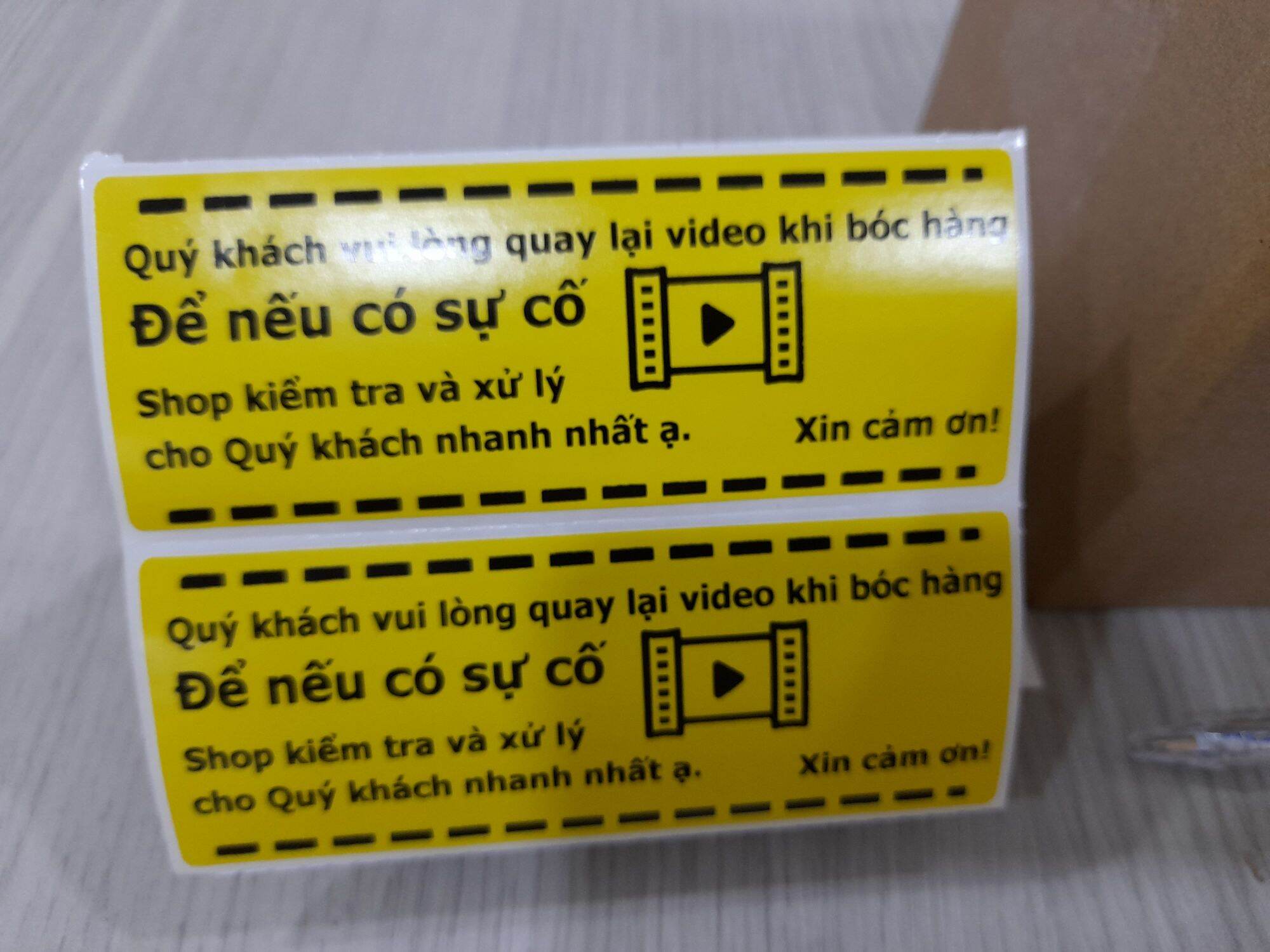 100 Tem - Tem dán note khách quay video khổ 103x40mm
