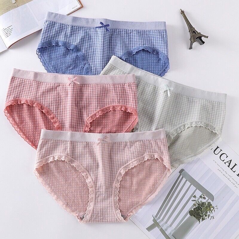 Combo 5 quần lót coton kẻ caro hàng cao cấp 40-60kg
