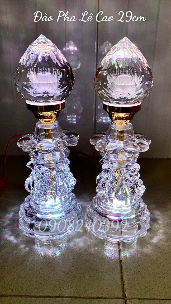 ✨ đèn đào pha lê cao cấp cao 29cm