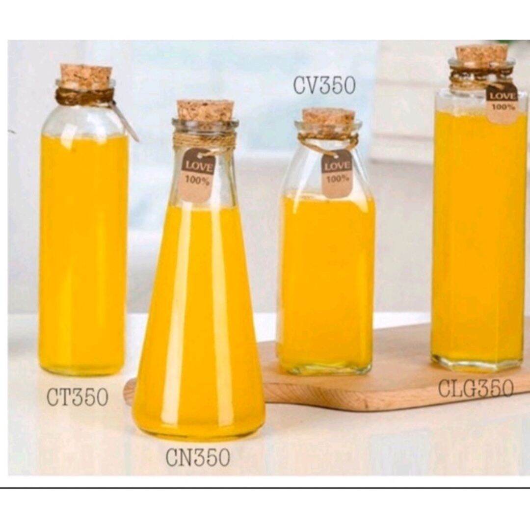 LỌ THỦY TINH VUÔNG 350ML / NÚT GỖ