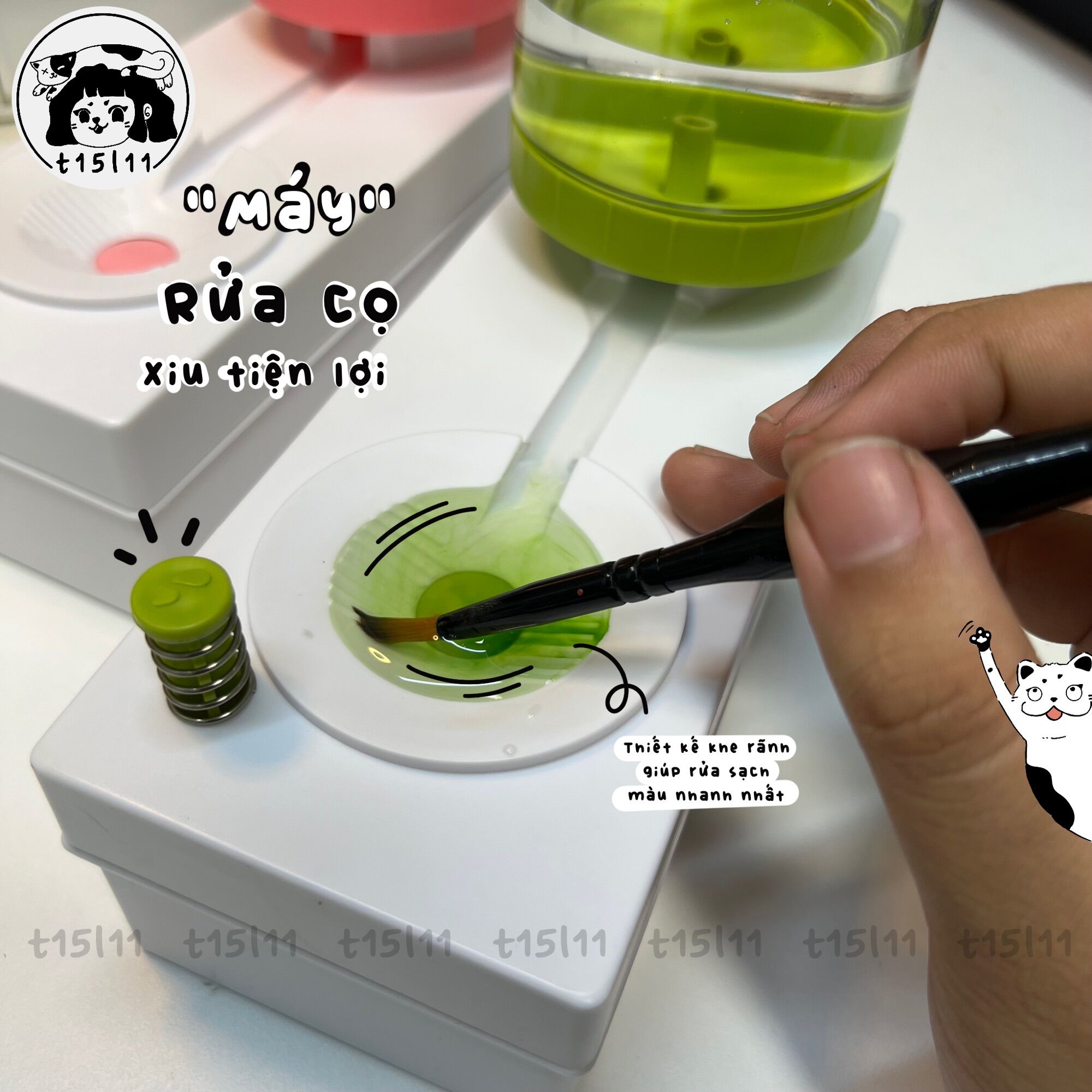 [t15l11] Máy Rửa cọ Vẽ Tranh Tiện lợi
