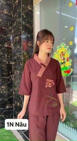 Đồ Lam Đi Chùa _ Mẫu một nút kate
