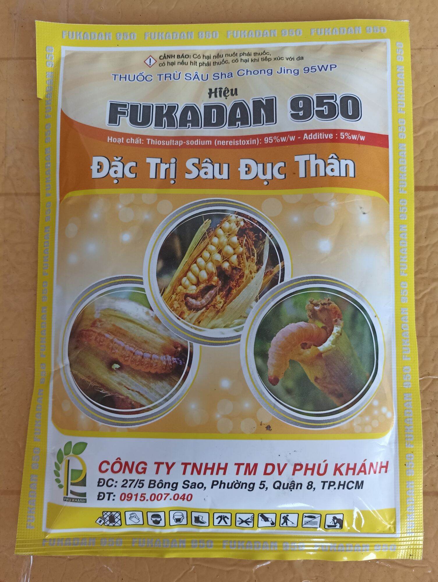 Thuốc trừ sâu đục thân rầy muỗi hành sâu cuốn lá FUKADAN 950 gói 100gr sử dụng cho 50 lít nước