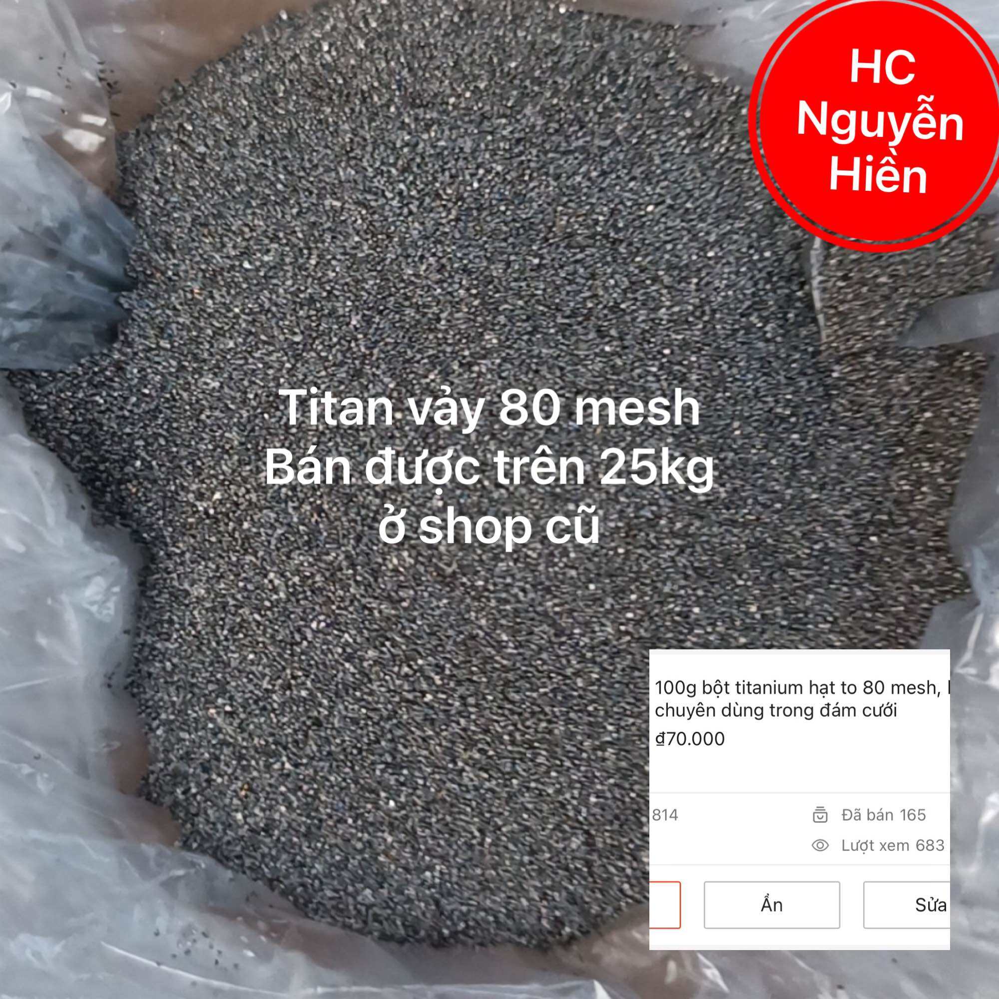 1kg bột titan 60 và 200 mesh, loại to ,kim loại titan loại chuyên pyro