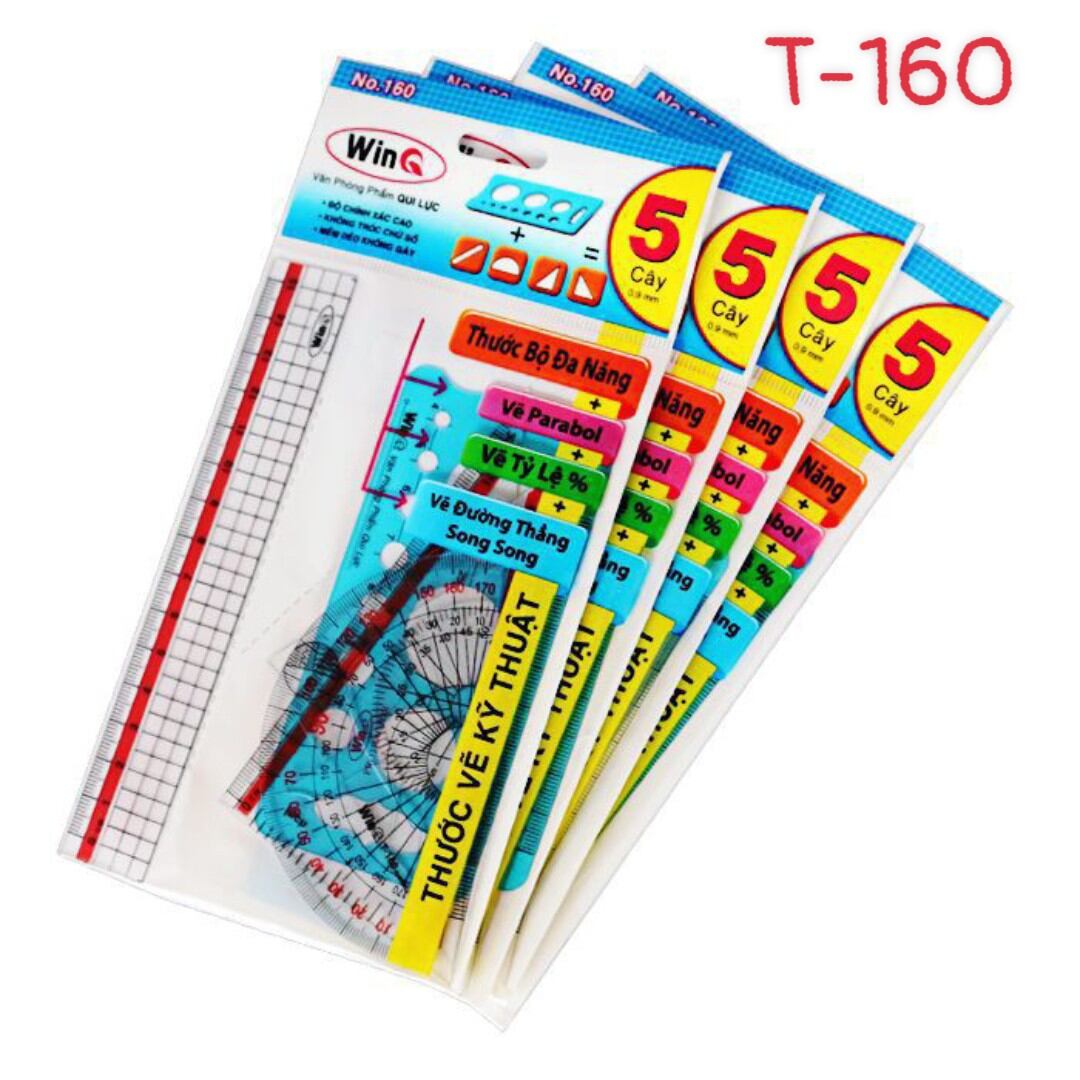 (Combo 2 Bộ) Bộ 5 cây thước dẻo WinQ (T-160)