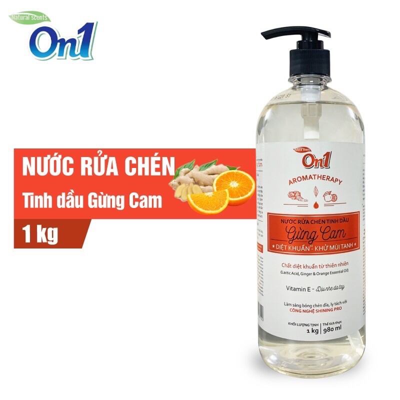 Nước rửa chén bát tinh dầu Gừng Cam 1kg