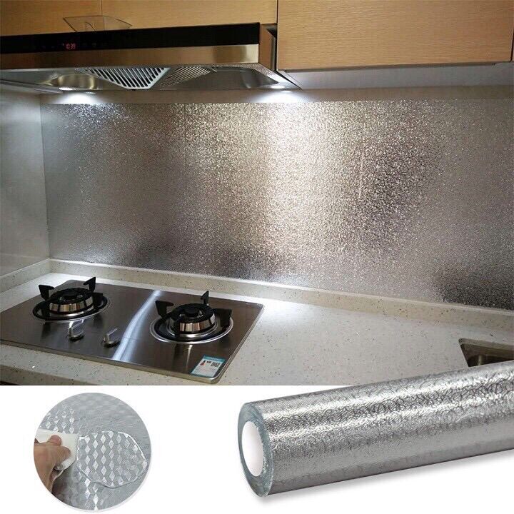 Cuộn giấy bạc dán bếp/dán tường chống thấm:2m-rộng 60cm