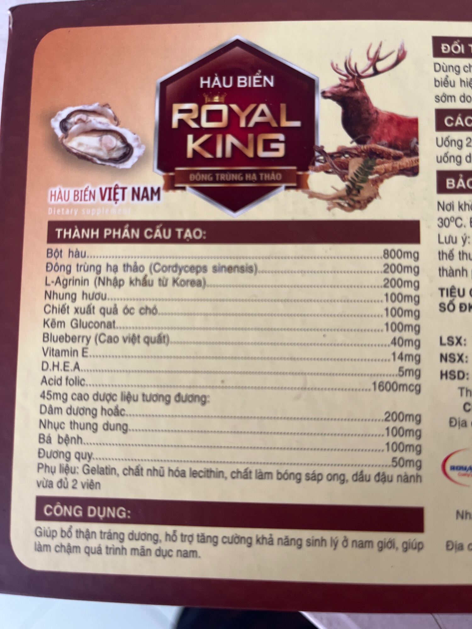 sản phẩm hàu bổ thận tráng dương mạnh gân cốt .