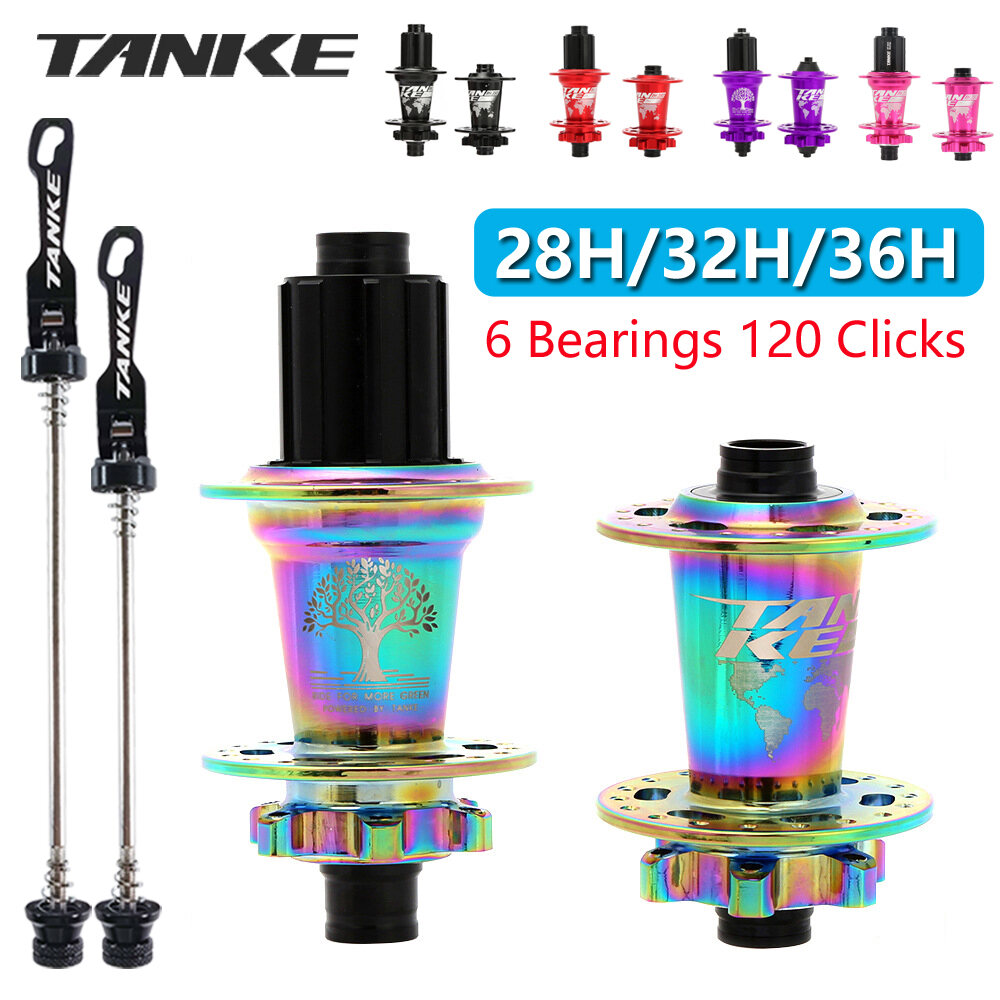 Tanke 120 nhấp vào trung tâm 6 mang MTB xe đạp leo núi trung tâm phía trước phía sau thông qua HG 28 32 36 lỗ Đĩa Phanh Xe Đạp trung tâm 8 9 10 11 12 tốc độ
