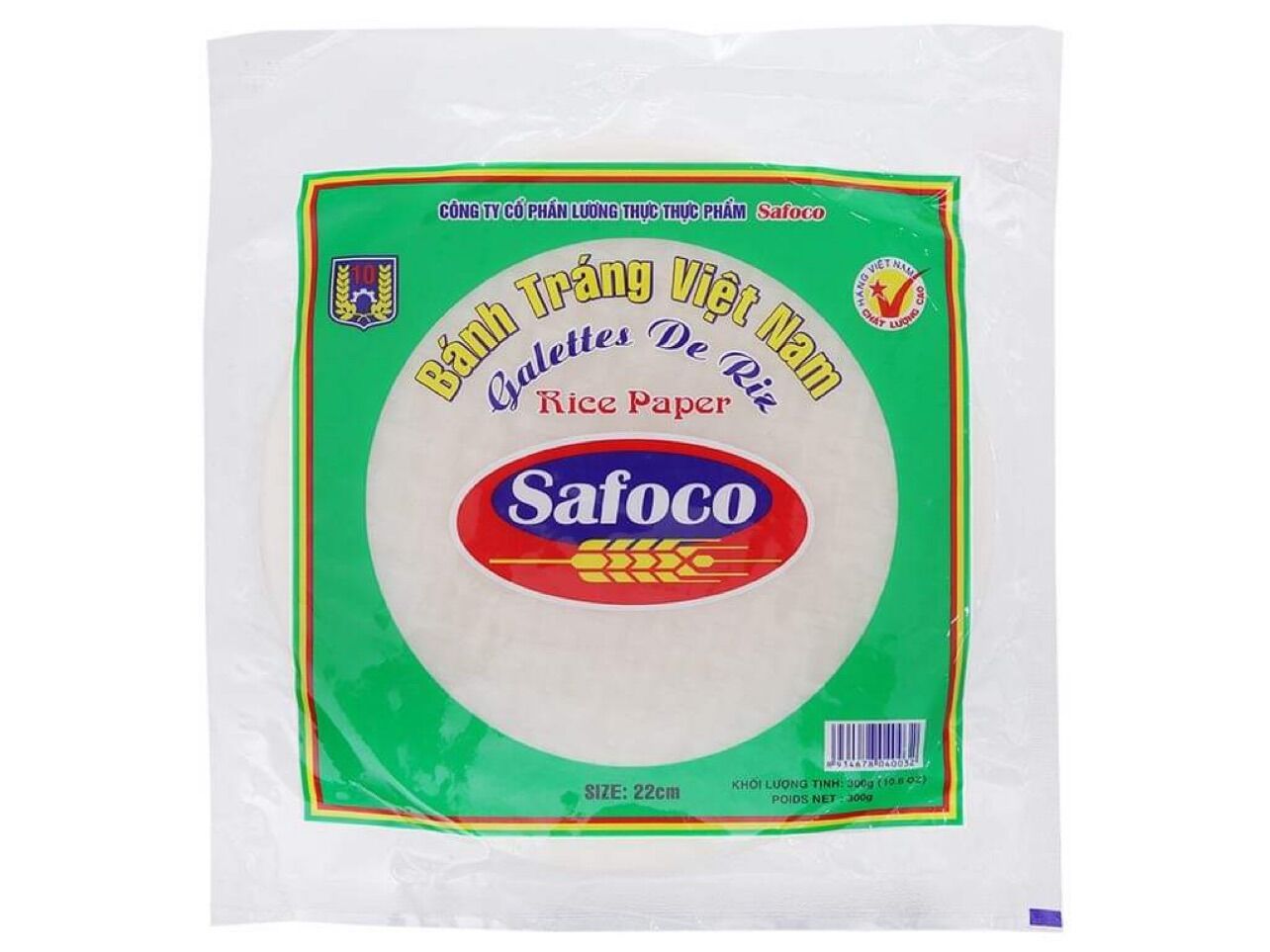 Combo 5 bánh tráng Safaco gói 200g size 16cm