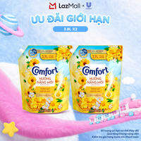 Combo 2 Nước Xả Vải Comfort Hương Nắng Mới Thơm Mát Gấp 10 Lần Túi 3.7L (bao bì tùy lô nhập hàng)