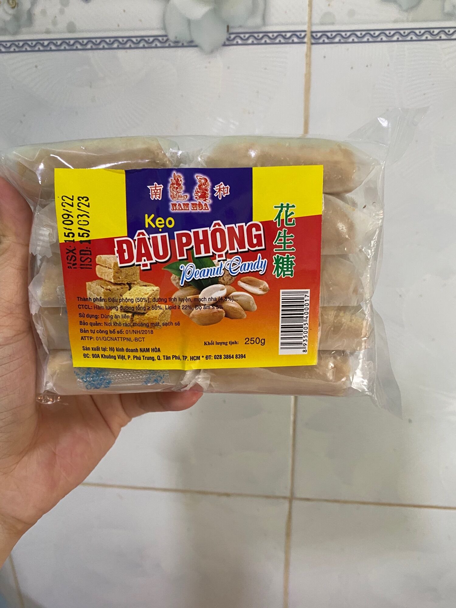 Bịch 250g kẹo đậu phộng xốp