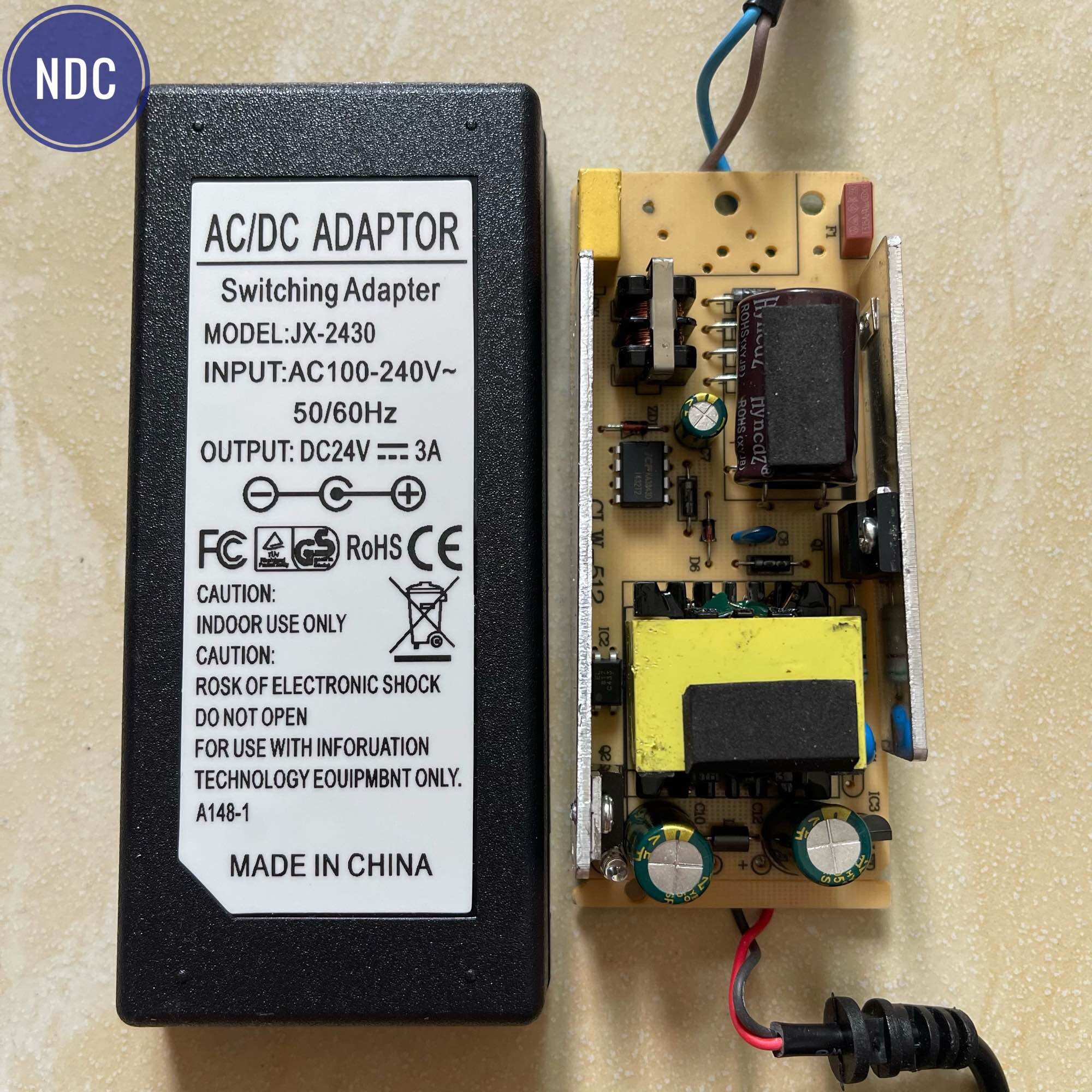 [HCM]Nguồn 24V-3A 5.5mm (JX Loại tốt) Vòm sáng, Búa nóng lạnh, Đèn led, Camera