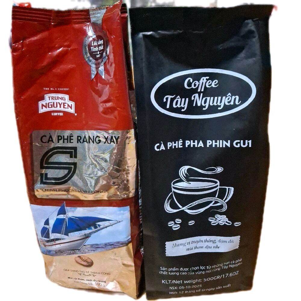 Trung Nguyen S-Shaped Coffee Combo Mixed with Tay Nguyen Gu Coffee 1 Pack of 500g, Especially Standard, Delicious and Excellent