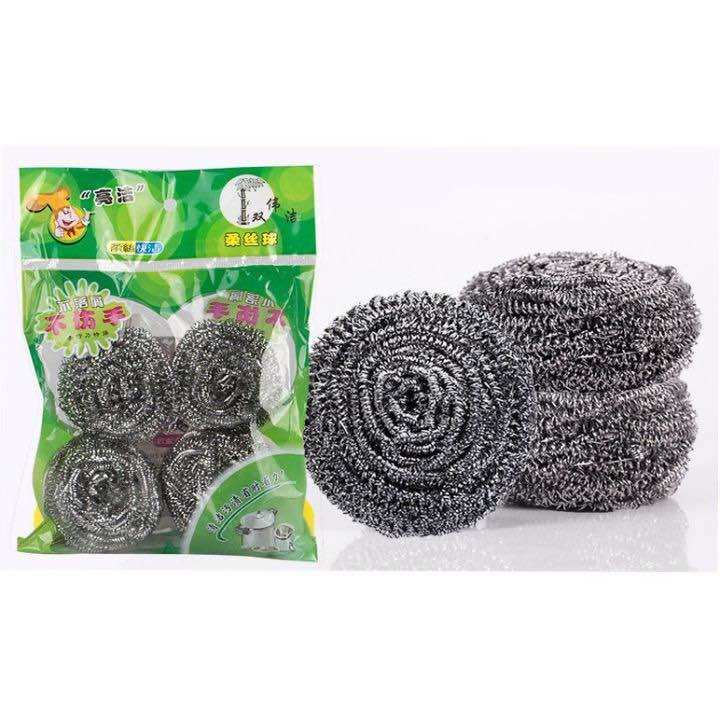 Set of 4 Pot and Pan Cleaning Sponges - Cleans Stubborn Stains - Dishwashing Cleaning Tools