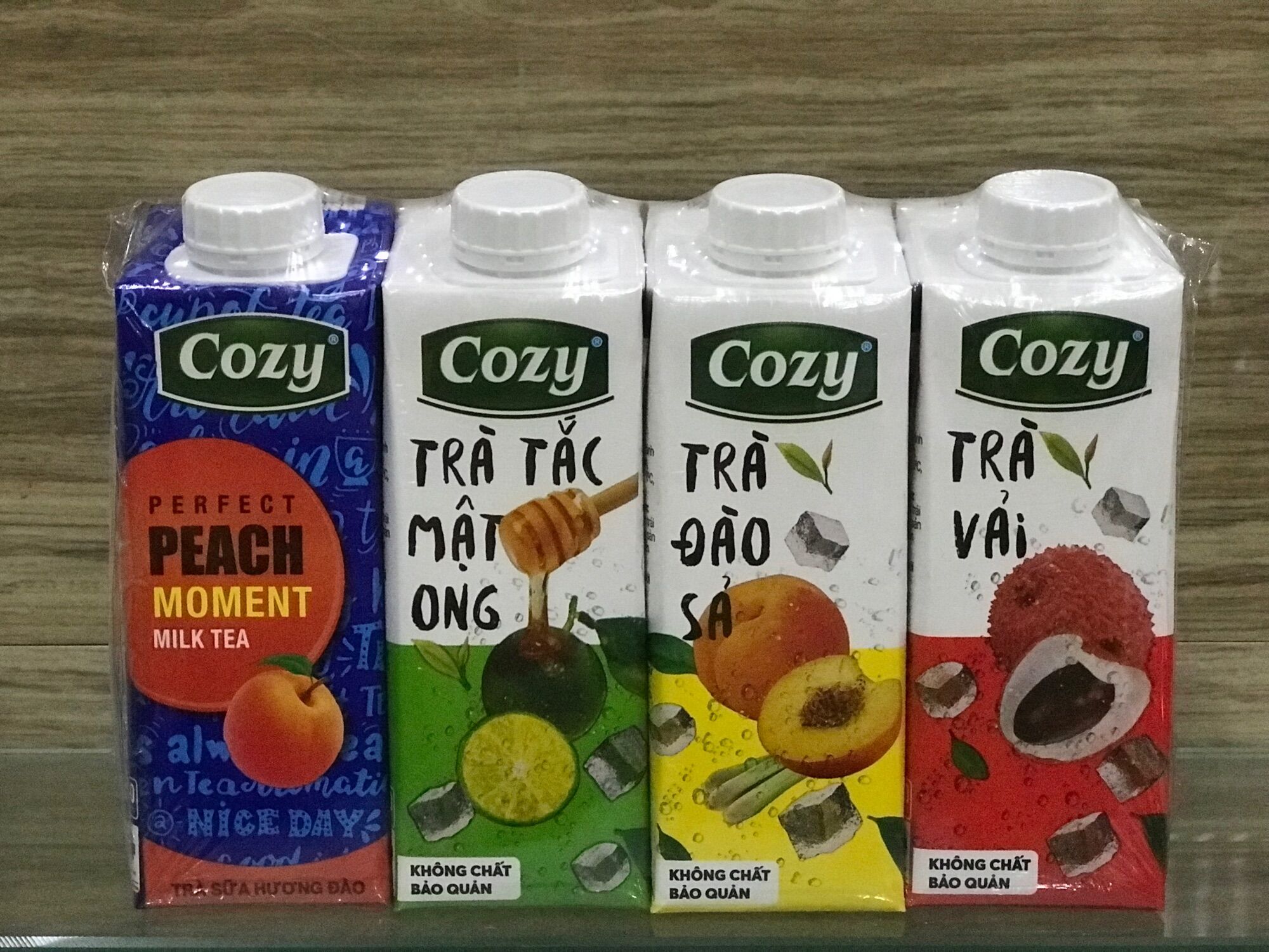 1 Lốc Trà 4 vị /Trà Sữa Đào/Vải/Tắc Mật Ong/Đào Sả/Hộp 225ml