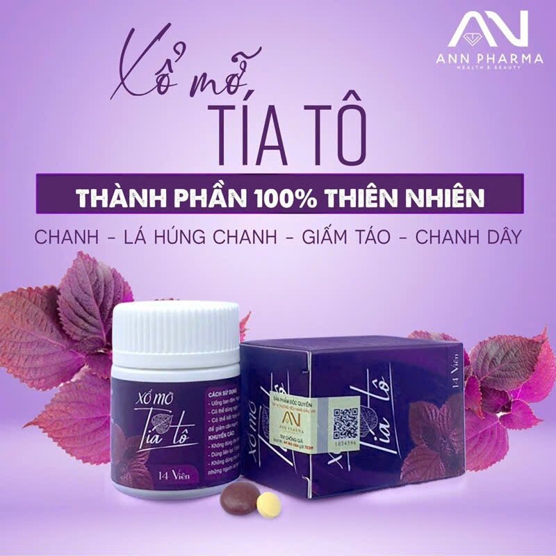 Xổ Mỡ Tía Tô Giảm Cân, Giảm Mỡ Bụng Hộp 14 viên Chính Hãng