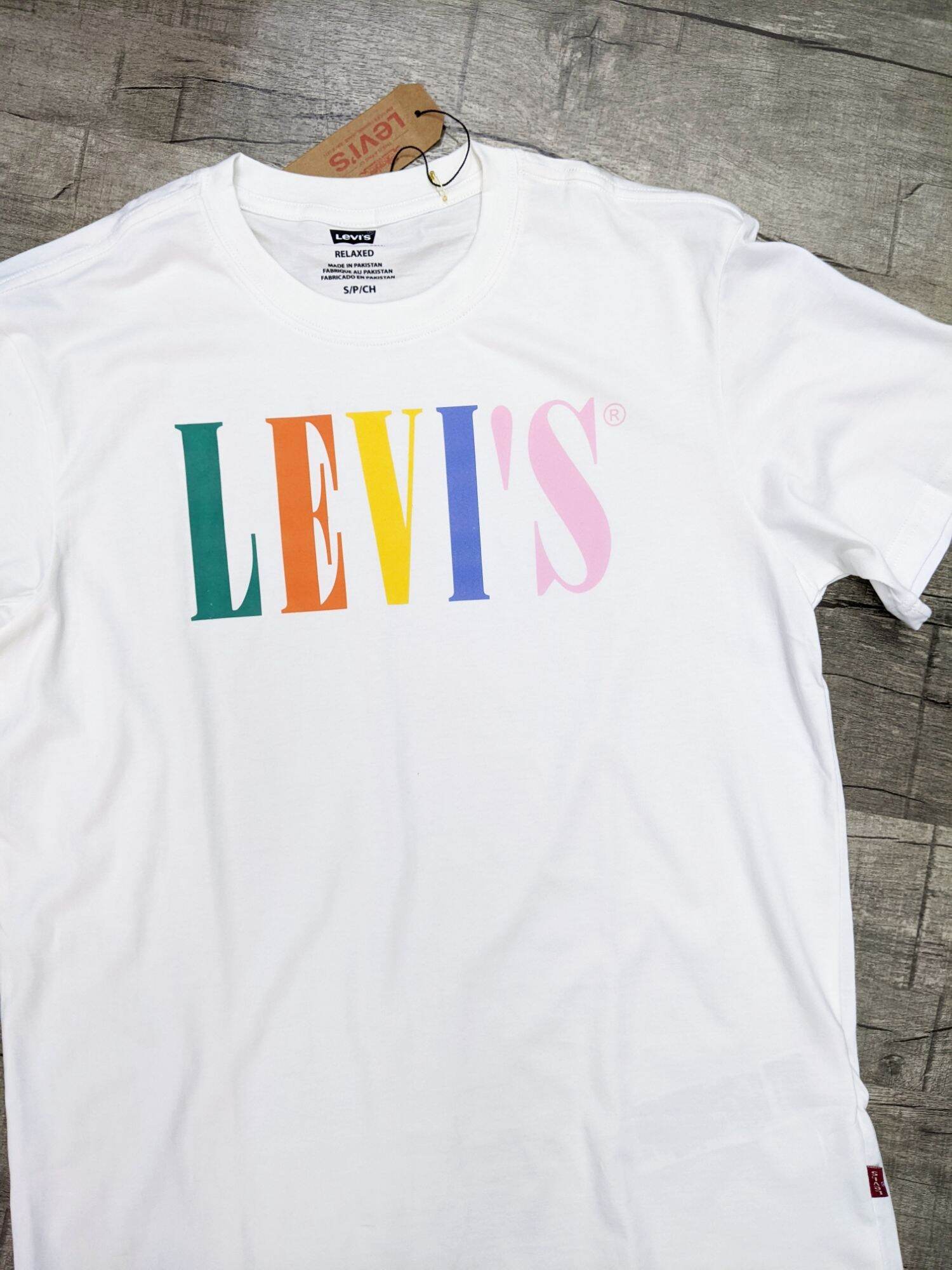 áo thun levis trắng made in pakistan