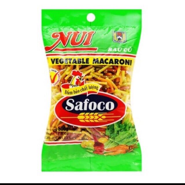 Nui rau củ Safoco ống nhỏ 500g