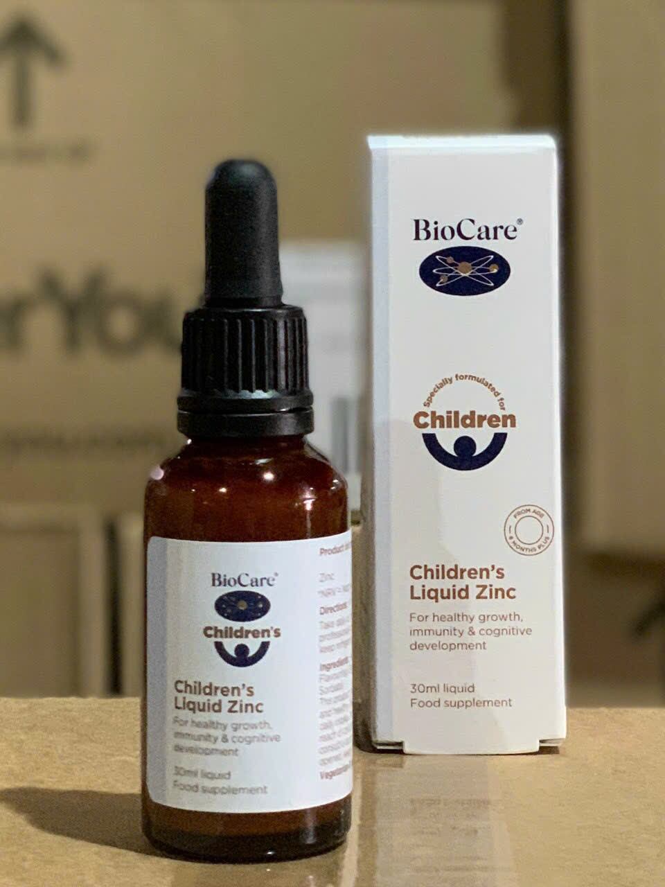 [HCM]Kẽm nước BioCare Nutrisorb ZinC Anh (30ml dạng giọt) tăng cường đề kháng