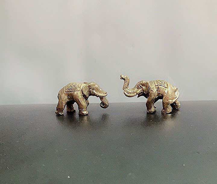 Tượng voi đồng mini may mắn